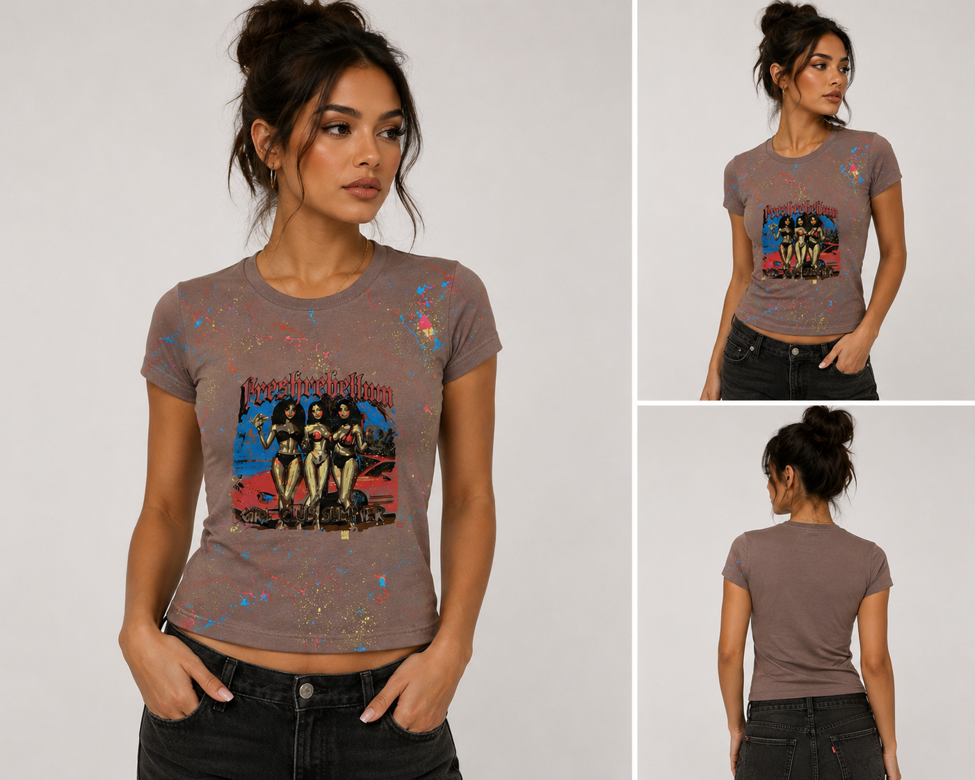 FRESHREBELLUM GIRL CLUB SUMMER SPLATTER TEE