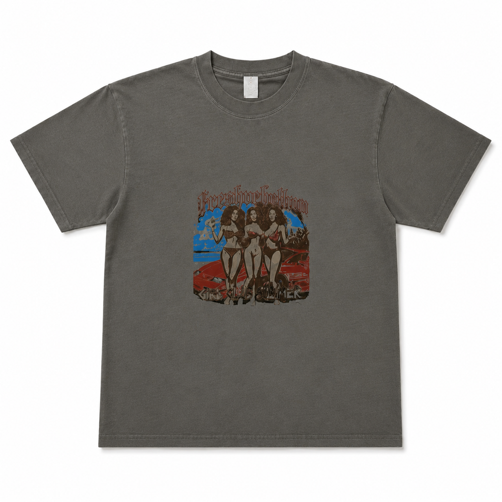 Freshrebellum Girl Club Summer Tee – Vintage Charcoal