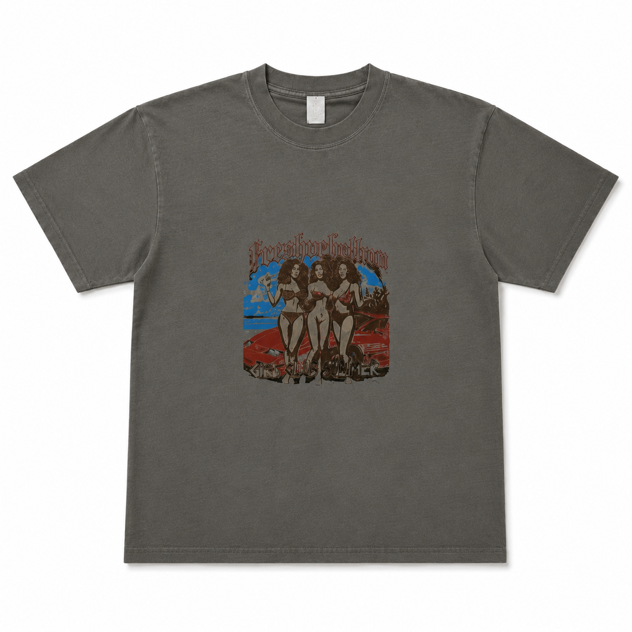 Freshrebellum Girl Club Summer Tee – Vintage Charcoal