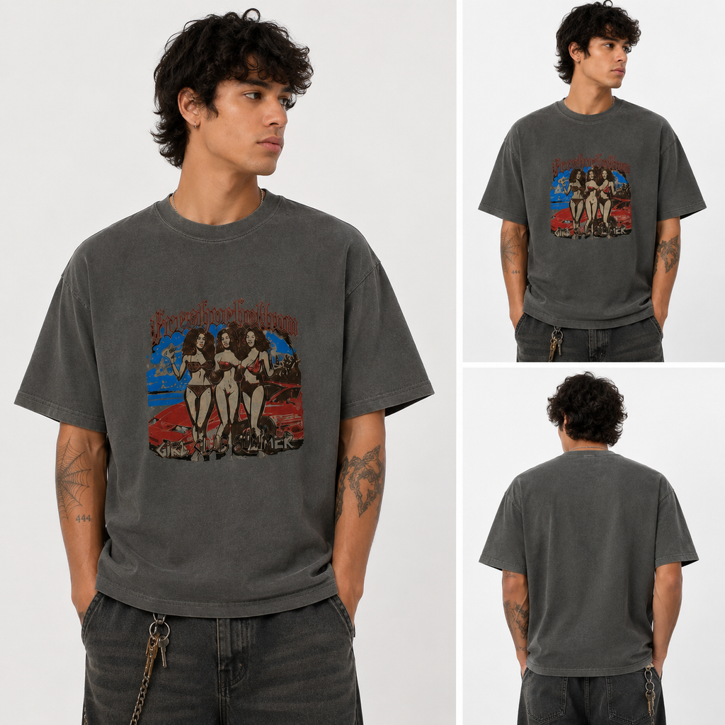 Freshrebellum Girl Club Summer Tee – Vintage Charcoal