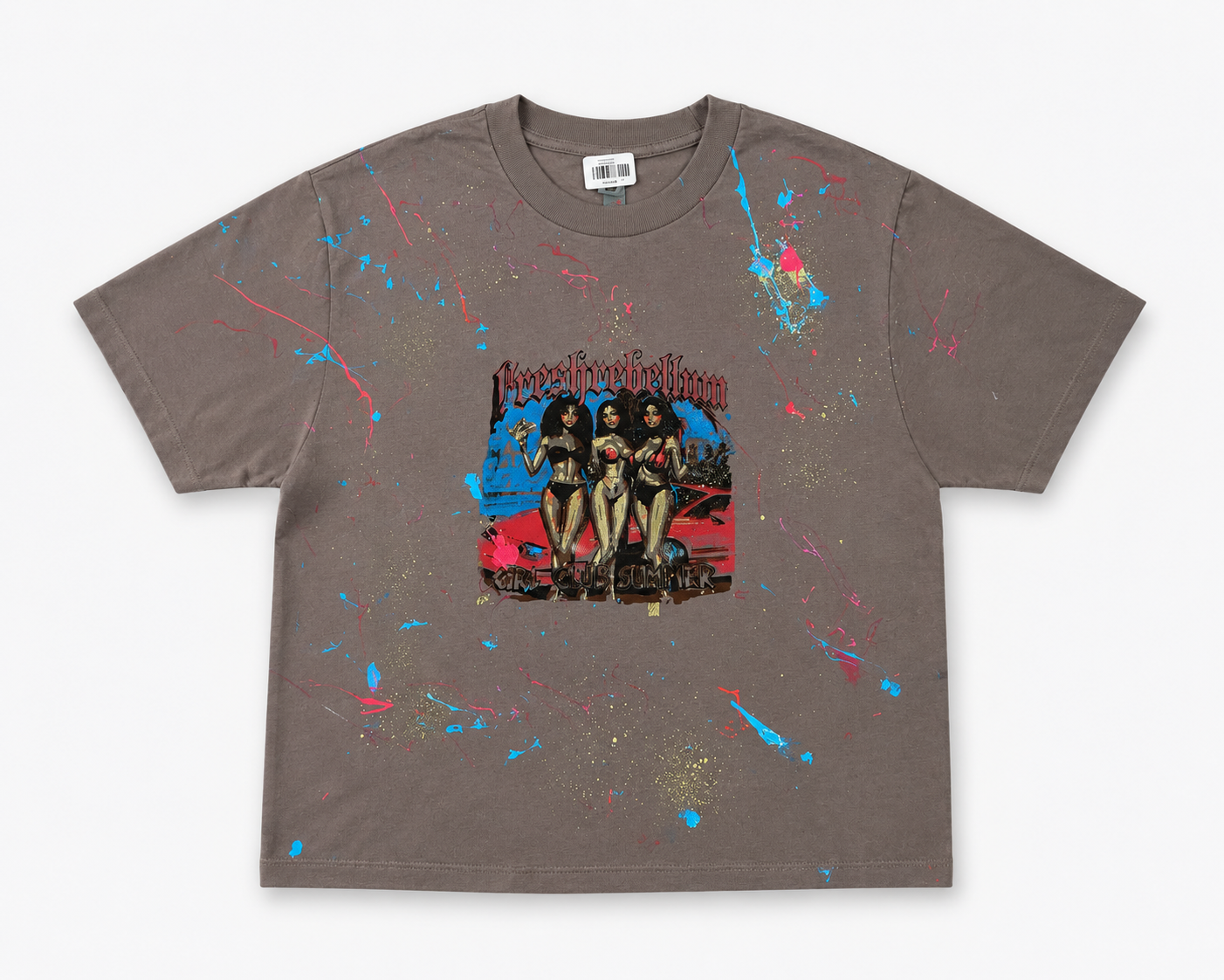 FRESHREBELLUM GIRL CLUB SUMMER SPLATTER TEE